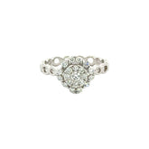 18k White Gold and Diamond Fancy Ring in size 5.5 and total gold weight of 2.75g
